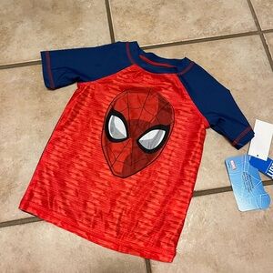 Marvel Spider-Man Red and Blue Kids' swim Rashguard